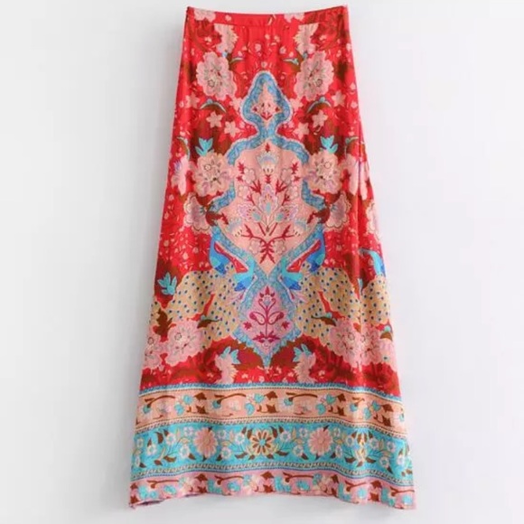 5⭐️Bohemian Festival floral Print skirt - Picture 8 of 9